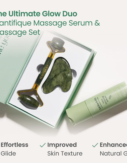 Load image into Gallery viewer, Jade Roller for Face and Gua Sha Facial Tools - Includes Real Jade Roller and Gua Sha Set - Certified Face Roller and Guasha for Your Skin Care Routine

