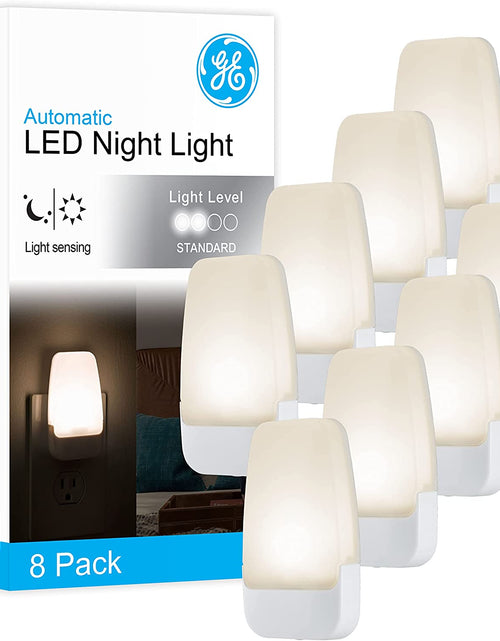 Load image into Gallery viewer, LED Night Light, Plug-In, Dusk to Dawn Sensor, Warm White, Ambient Lighting, Ideal Nightlight for Kids, Adults, Bedroom, Bathroom, Nursery, Hallway, Kitchen, 46478, 8 Pack
