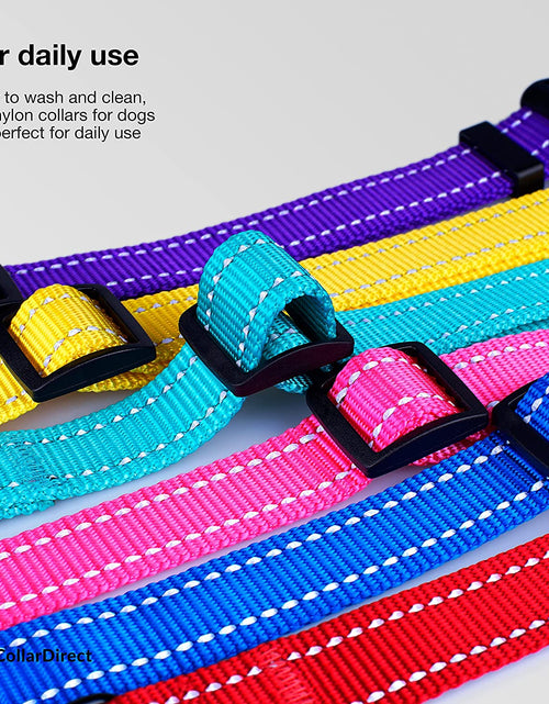 Load image into Gallery viewer, Reflective Dog Collar for a Small, Medium, Large Dog or Puppy with a Quick Release Buckle - Boy and Girl - Nylon Suitable for Swimming (10-13 Inch, Orange)
