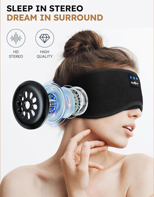 Load image into Gallery viewer, Sleep Headphones Bluetooth 5.4 Headband Sleeping Eye Mask for Mom Women Men Wireless Music Earbuds Earphones for Side Sleepers Built-In HD Speakers Cool Gadgets Unique Gifts
