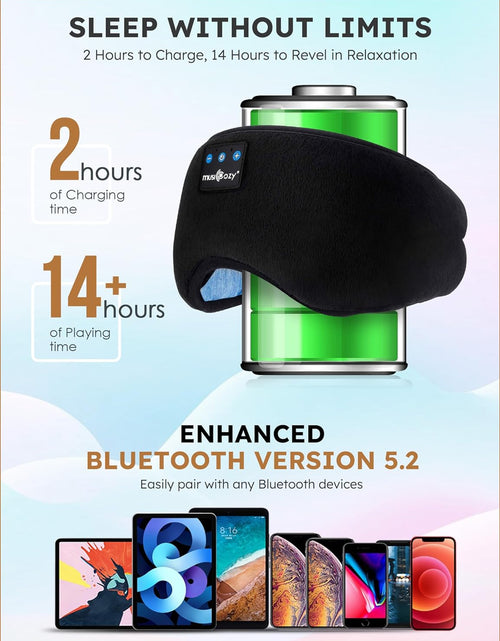 Load image into Gallery viewer, Sleep Headphones Bluetooth 5.4 Headband Sleeping Eye Mask for Mom Women Men Wireless Music Earbuds Earphones for Side Sleepers Built-In HD Speakers Cool Gadgets Unique Gifts
