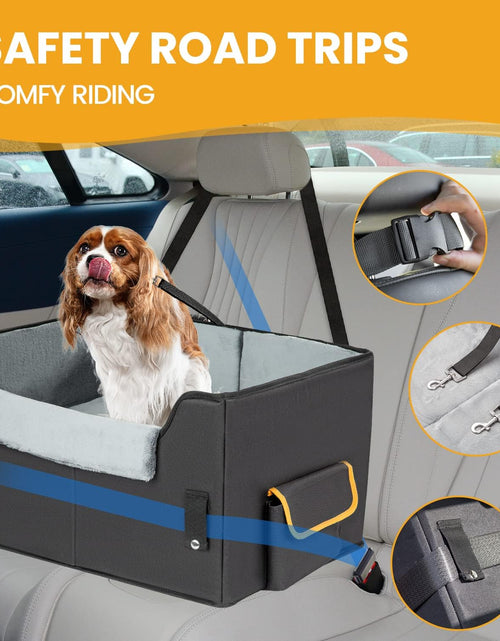 Load image into Gallery viewer, Dog Car Seat for Small Dogs, Elevated Dog Booster Seat Pet Travel Carrier Bed for Car with Adjustable Straps Pet Car Booster Seat for Small Dogs Cats
