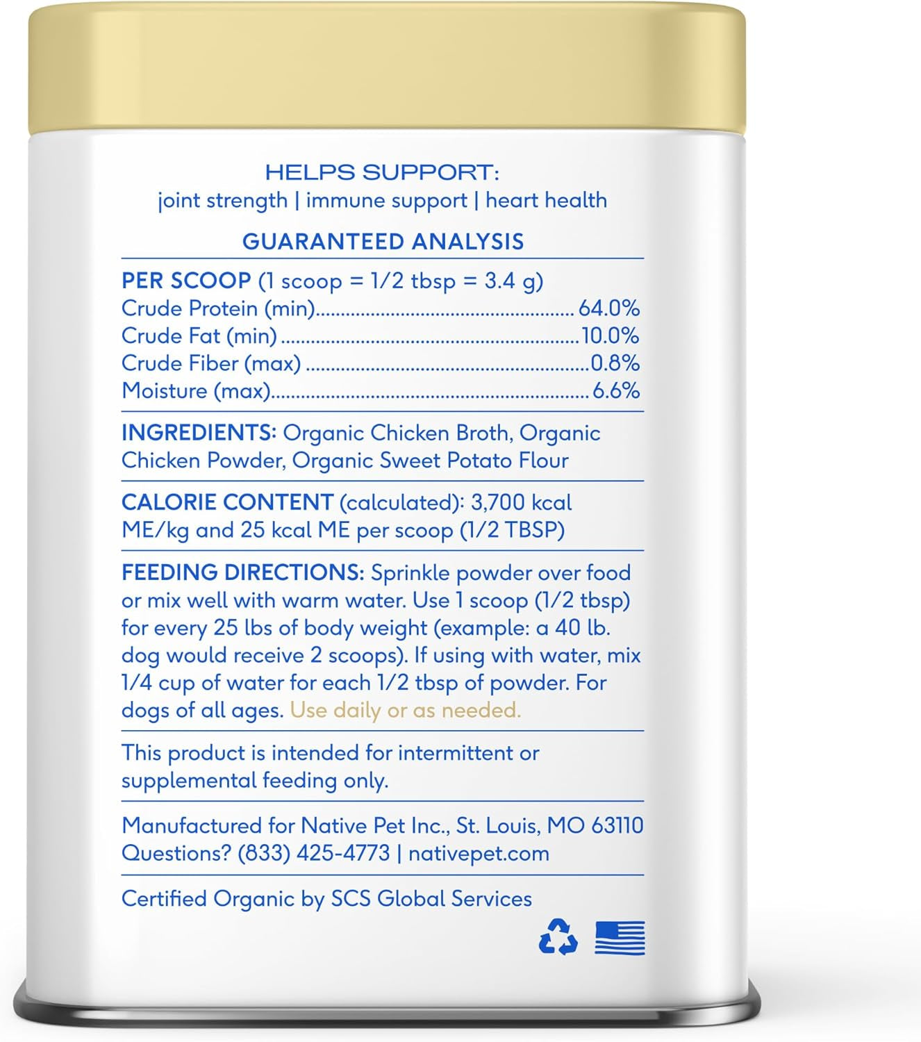 Bone Broth for Dogs and Cats – Dog Bone Broth Powder for Dog Food Topper for Picky Eaters – Cat and Dog Broth - Dog Gravy Topper for Dry Food – Chicken Broth for Dogs and Cast – 11.5 Oz