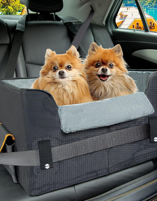 Load image into Gallery viewer, Dog Car Seat for Small Dogs, Elevated Dog Booster Seat Pet Travel Carrier Bed for Car with Adjustable Straps Pet Car Booster Seat for Small Dogs Cats
