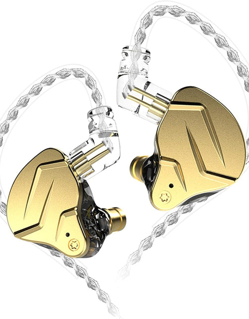 Load image into Gallery viewer, KZ ZSN Pro X in Ear Buds Earphones  Hybrid Dynamic Driver Balanced Armature Earbuds Headphones Dual Driver 1DD 1BA Deep Bass Stereo Sound Ergonomic Comfortable Earphones(Without Mic, Golden)
