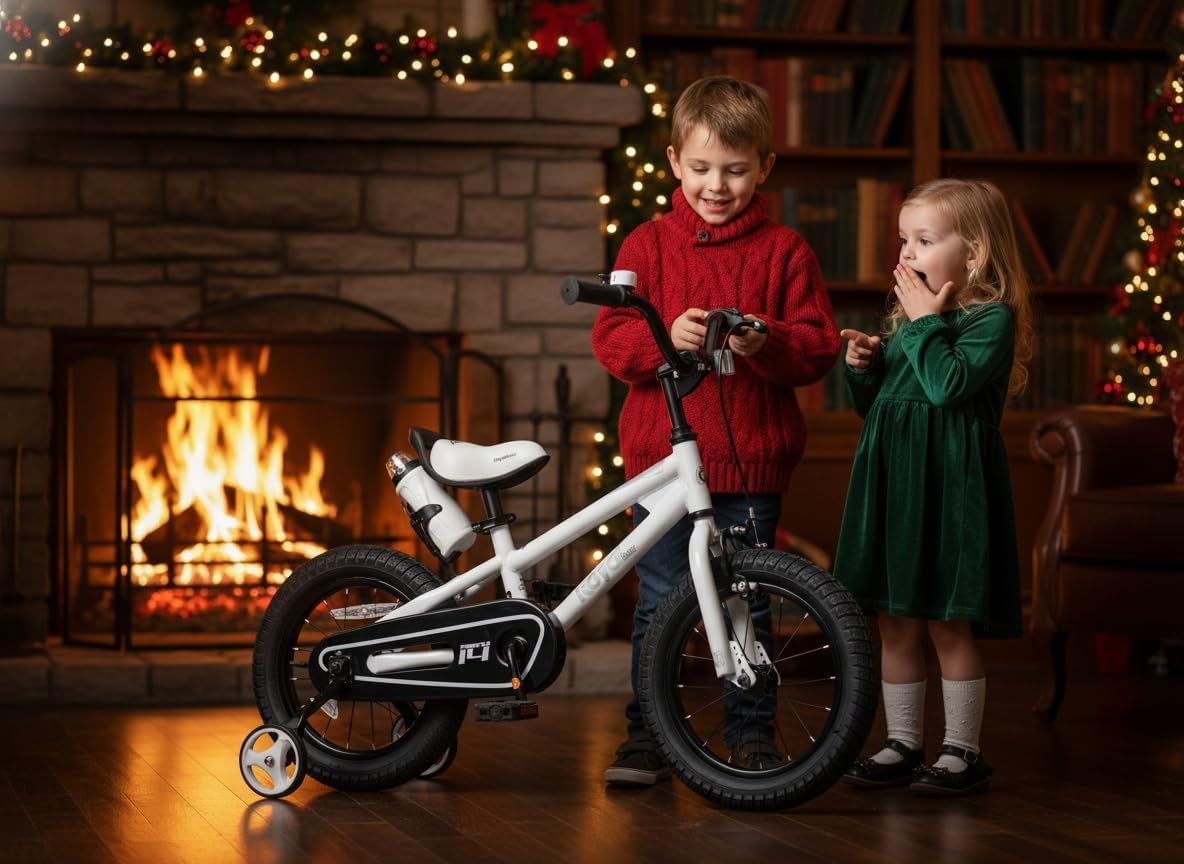 Kids Bike Boys Girls Freestyle Bicycle 12 14 16 Inch with Training Wheels, 16 18 20 with Kickstand Child'S Bike, Blue Red White Pink Green Orange