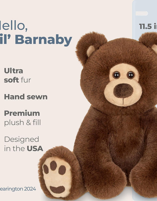 Load image into Gallery viewer, Bearington Lil' Barnaby Teddy Bear Stuffed Animal - 11.5" Soft and Cuddly Brown Bear Plush Toy with Weighted Bottom - Cute Stuffed Animal Teddy Bears Gift for Kids, Plush Collectors and Baby Showers

