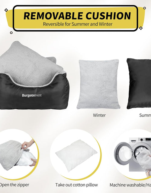 Load image into Gallery viewer, Dog Car Seat for Small Dogs, Soft Pet Car Travel Home Bed under 25 Lbs, Fully Detachable and Washable Cat Booster Carseats with Storage Pockets and Clip-On Leash Portable Carrier,Black
