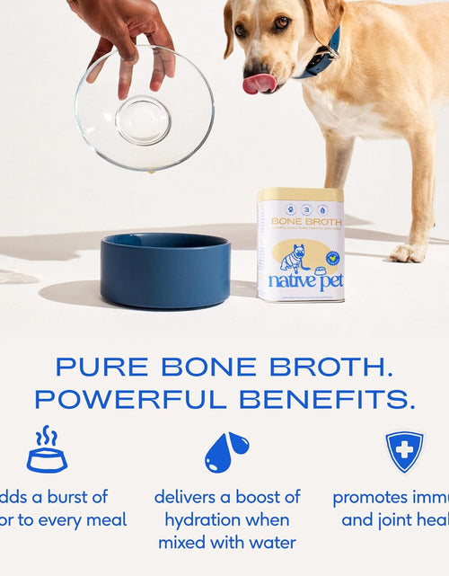 Load image into Gallery viewer, Bone Broth for Dogs and Cats – Dog Bone Broth Powder for Dog Food Topper for Picky Eaters – Cat and Dog Broth - Dog Gravy Topper for Dry Food – Chicken Broth for Dogs and Cast – 11.5 Oz
