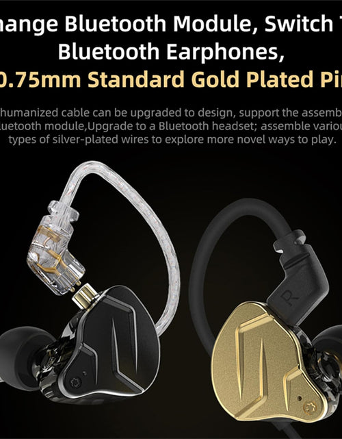 Load image into Gallery viewer, KZ ZSN Pro X in Ear Buds Earphones  Hybrid Dynamic Driver Balanced Armature Earbuds Headphones Dual Driver 1DD 1BA Deep Bass Stereo Sound Ergonomic Comfortable Earphones(Without Mic, Golden)
