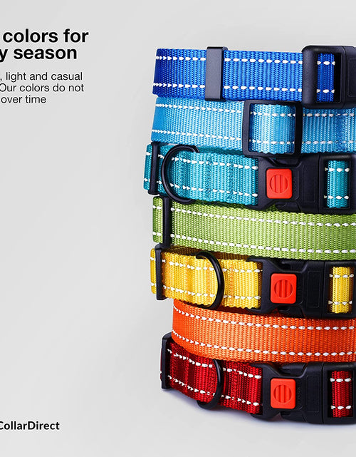 Load image into Gallery viewer, Reflective Dog Collar for a Small, Medium, Large Dog or Puppy with a Quick Release Buckle - Boy and Girl - Nylon Suitable for Swimming (10-13 Inch, Orange)
