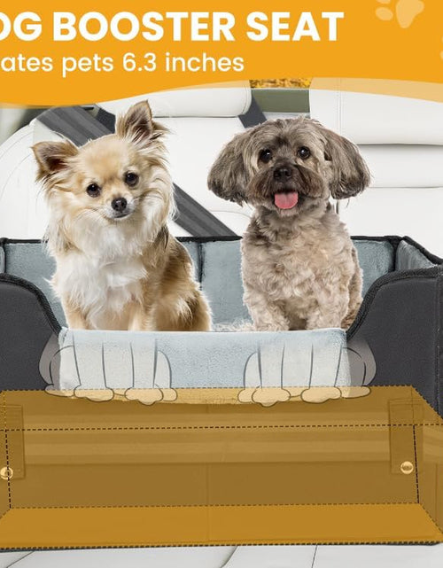 Load image into Gallery viewer, Dog Car Seat for Small Dogs, Elevated Dog Booster Seat Pet Travel Carrier Bed for Car with Adjustable Straps Pet Car Booster Seat for Small Dogs Cats
