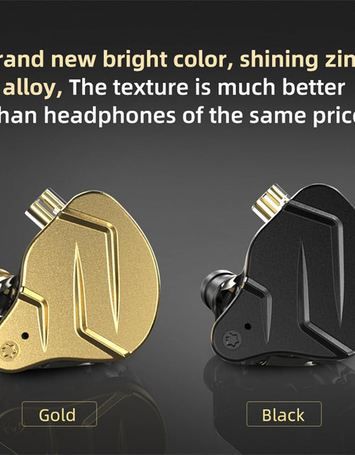Load image into Gallery viewer, KZ ZSN Pro X in Ear Buds Earphones  Hybrid Dynamic Driver Balanced Armature Earbuds Headphones Dual Driver 1DD 1BA Deep Bass Stereo Sound Ergonomic Comfortable Earphones(Without Mic, Golden)
