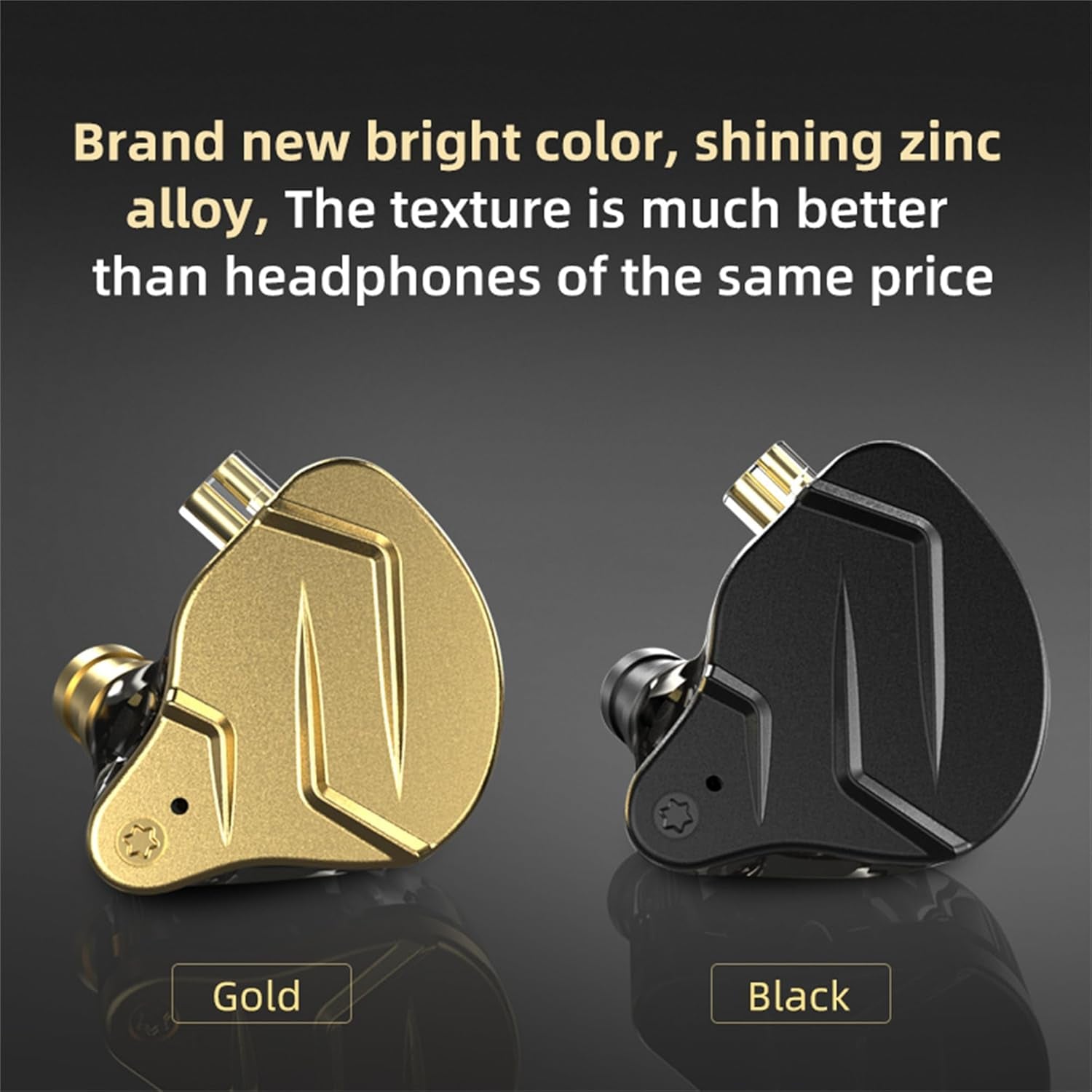 KZ ZSN Pro X in Ear Buds Earphones  Hybrid Dynamic Driver Balanced Armature Earbuds Headphones Dual Driver 1DD 1BA Deep Bass Stereo Sound Ergonomic Comfortable Earphones(Without Mic, Golden)