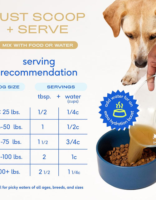 Load image into Gallery viewer, Bone Broth for Dogs and Cats – Dog Bone Broth Powder for Dog Food Topper for Picky Eaters – Cat and Dog Broth - Dog Gravy Topper for Dry Food – Chicken Broth for Dogs and Cast – 11.5 Oz
