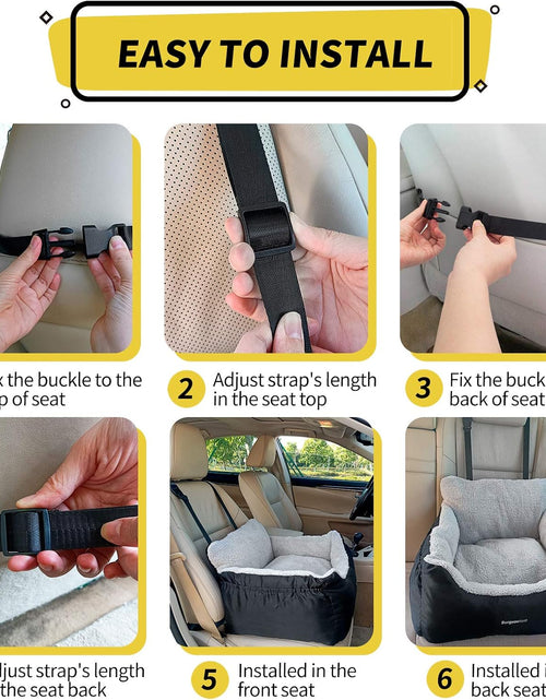 Load image into Gallery viewer, Dog Car Seat for Small Dogs, Soft Pet Car Travel Home Bed under 25 Lbs, Fully Detachable and Washable Cat Booster Carseats with Storage Pockets and Clip-On Leash Portable Carrier,Black
