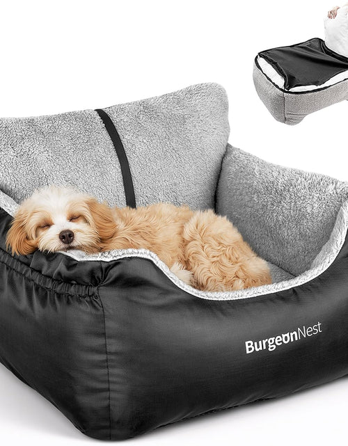Load image into Gallery viewer, Dog Car Seat for Small Dogs, Soft Pet Car Travel Home Bed under 25 Lbs, Fully Detachable and Washable Cat Booster Carseats with Storage Pockets and Clip-On Leash Portable Carrier,Black
