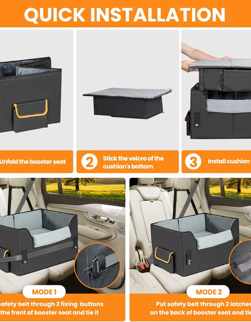 Load image into Gallery viewer, Dog Car Seat for Small Dogs, Elevated Dog Booster Seat Pet Travel Carrier Bed for Car with Adjustable Straps Pet Car Booster Seat for Small Dogs Cats
