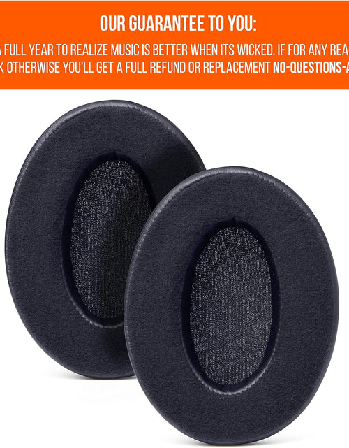 Load image into Gallery viewer, Wicked Cushions Velour Replacement Earpads for ATH M50X - Compatible with ATH M40X / M50XBT / Hyperx Cloud 1 &amp; 2 / Steelseries Arctis 3/5 / 7 / 9X &amp; Pro/Stealth 600 &amp; More (Black)
